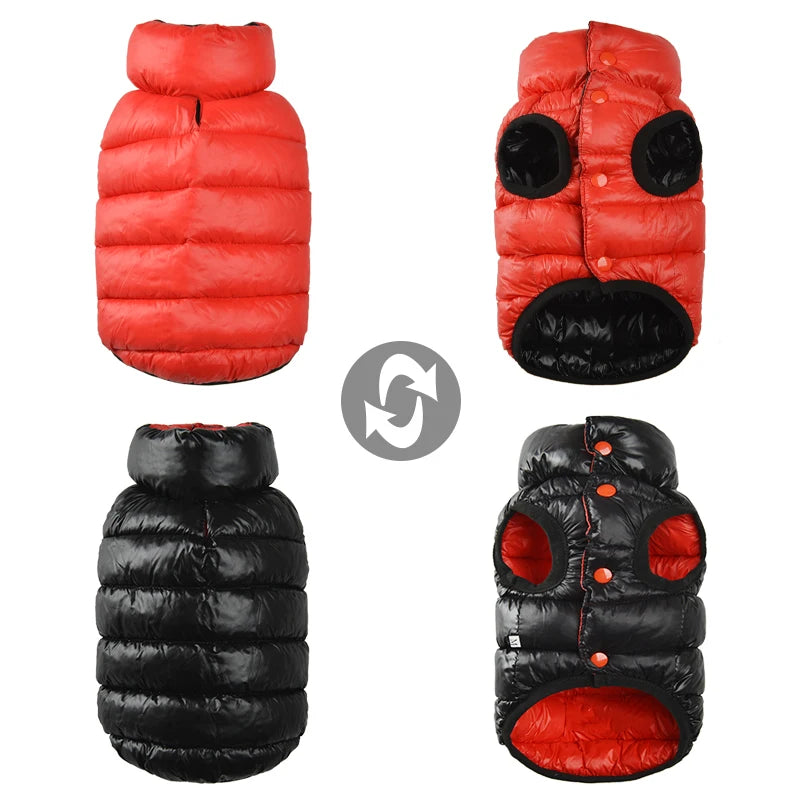 Pet Outlet - Dog Winter Vest - Double-sided and Waterproof - Red